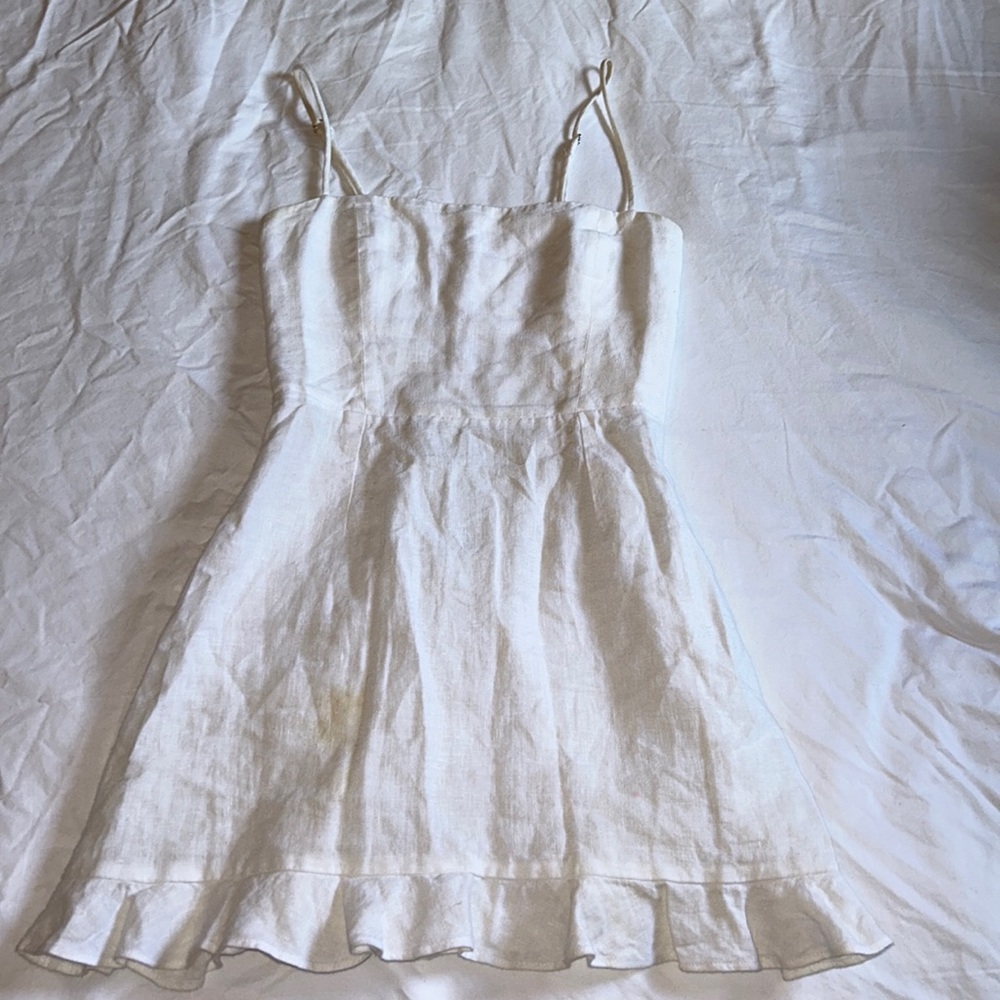 Reformation White Linen Mini Dress